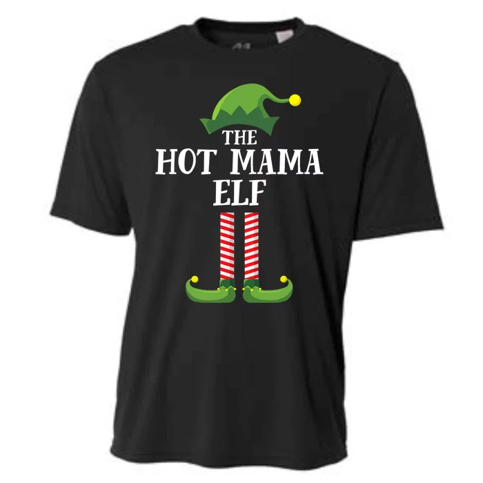 Hot Mama Elf Matching Family Group Christmas Party Cooling Performance Crew T-Shirt