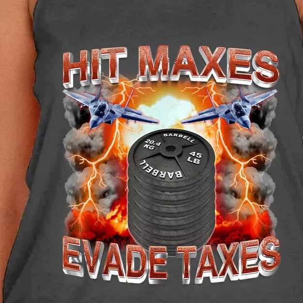 Hit Maxes Evade Taxes Women's Knotted Racerback Tank