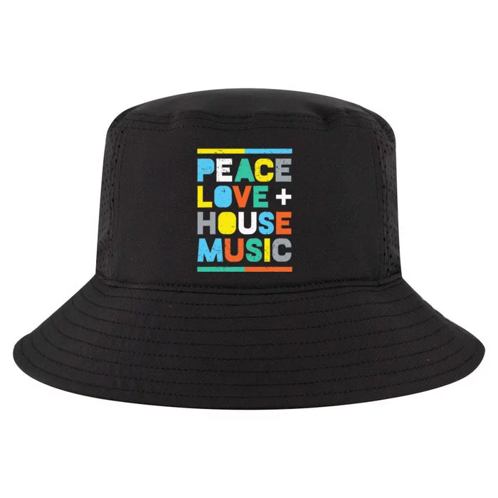 House Music EDM DJ Peace Love & House Music Cool Comfort Performance Bucket Hat