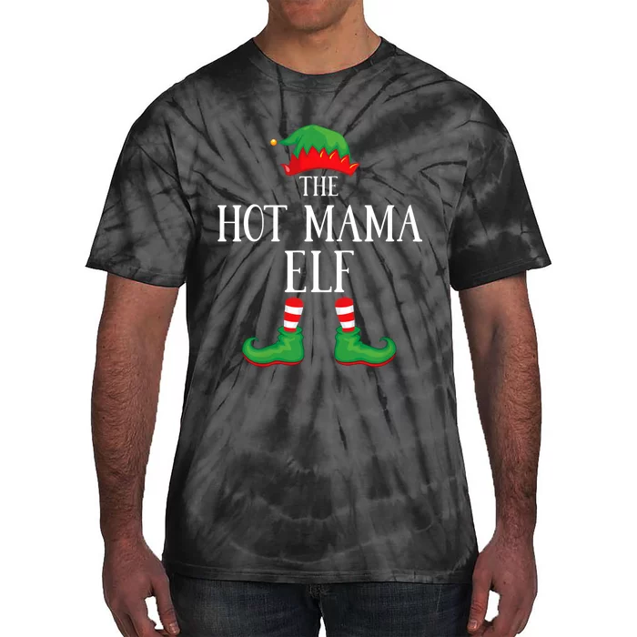 Hot Mama Elf Matching Group Xmas Funny Family Christmas Tie-Dye T-Shirt