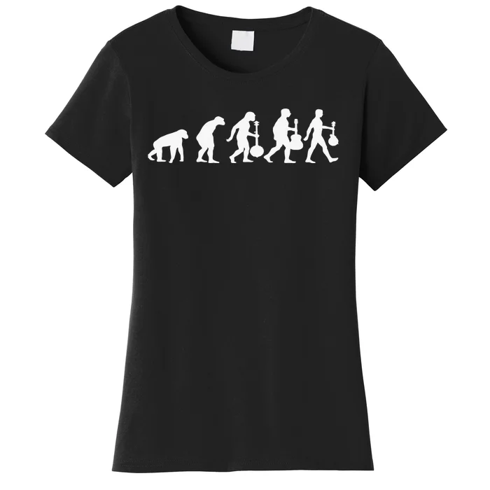 Human Mandolin Evolution Vintage Classical Music Women's T-Shirt