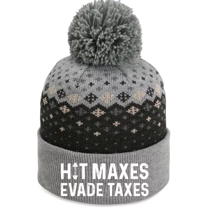 Hit Maxes Evade Taxes Gym Bodybuilding The Baniff Cuffed Pom Beanie