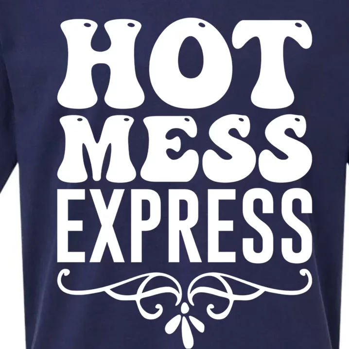 Hot Mess Express Mother's Day Gift Funny Mom Gift Sueded Cloud Jersey T-Shirt