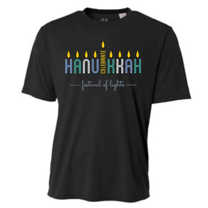 Hanukkah Menorah Festival Of Light Jewish Cooling Performance Crew T-Shirt