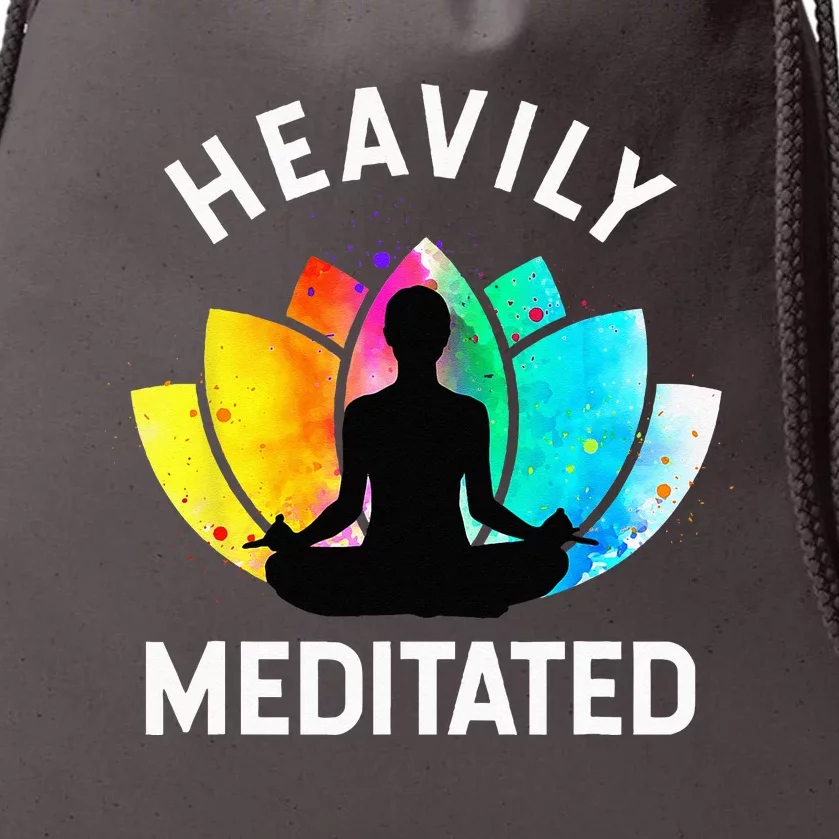 Heavily Meditated Funny Meditation & Yoga Gift Drawstring Bag