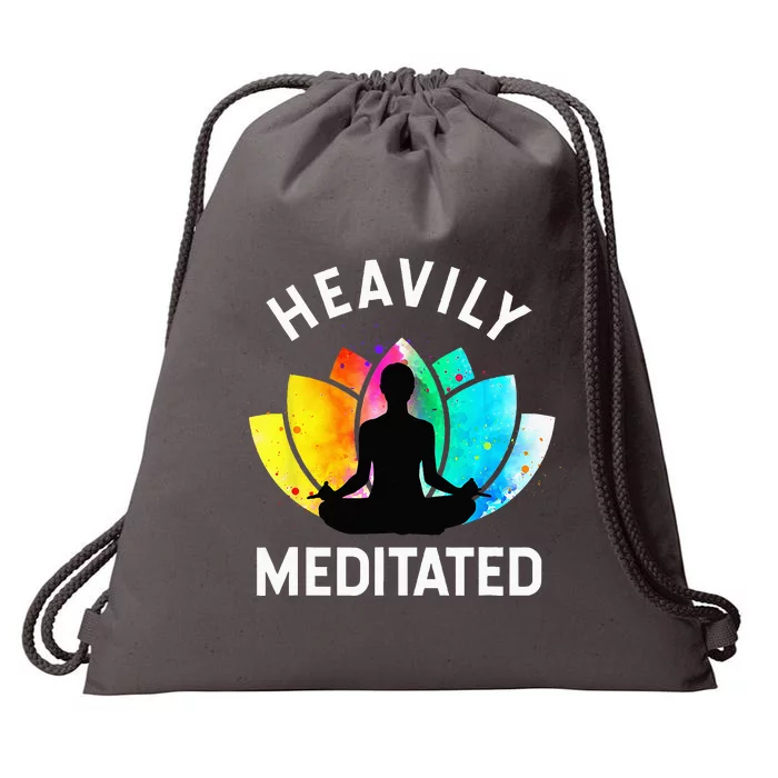 Heavily Meditated Funny Meditation & Yoga Gift Drawstring Bag