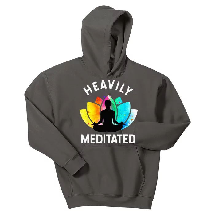 Heavily Meditated Funny Meditation & Yoga Gift Kids Hoodie