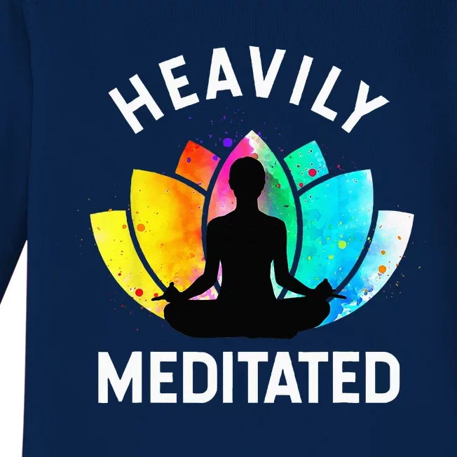 Heavily Meditated Funny Meditation & Yoga Gift Baby Long Sleeve Bodysuit