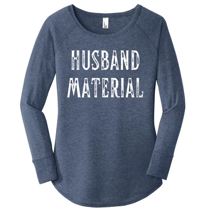 Husband Material Funny Christmas Gift For Him Women's Perfect Tri Tunic Long Sleeve Shirt