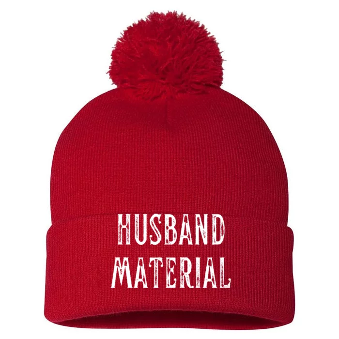 Husband Material Funny Christmas Gift For Him Pom Pom 12in Knit Beanie