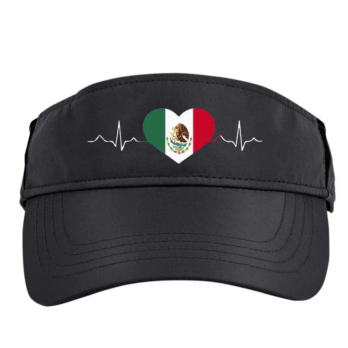 Heartbeat Mexico Flag 16 September Mexican Independence Day Adult Drive Performance Visor