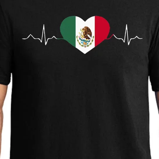 Heartbeat Mexico Flag 16 September Mexican Independence Day Pajama Set