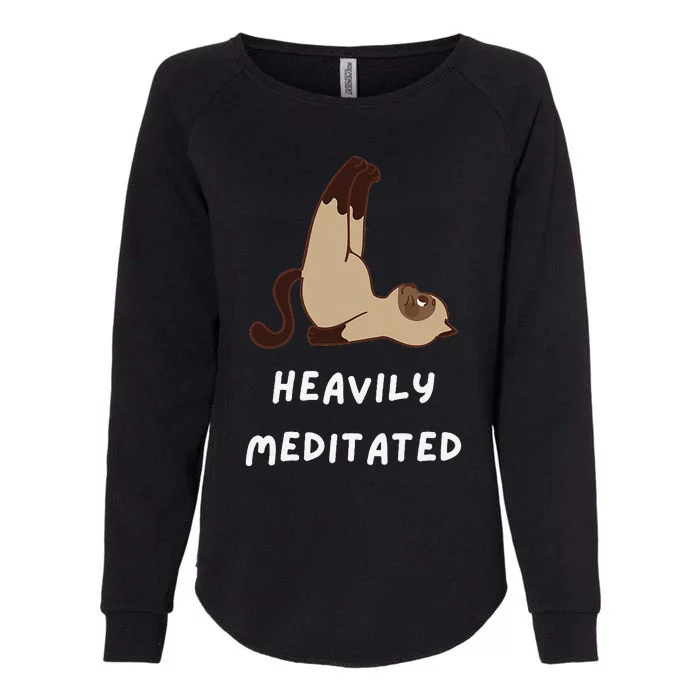 Heavily Meditated Funny Yoga Spiritual Womens California Wash Sweatshirt