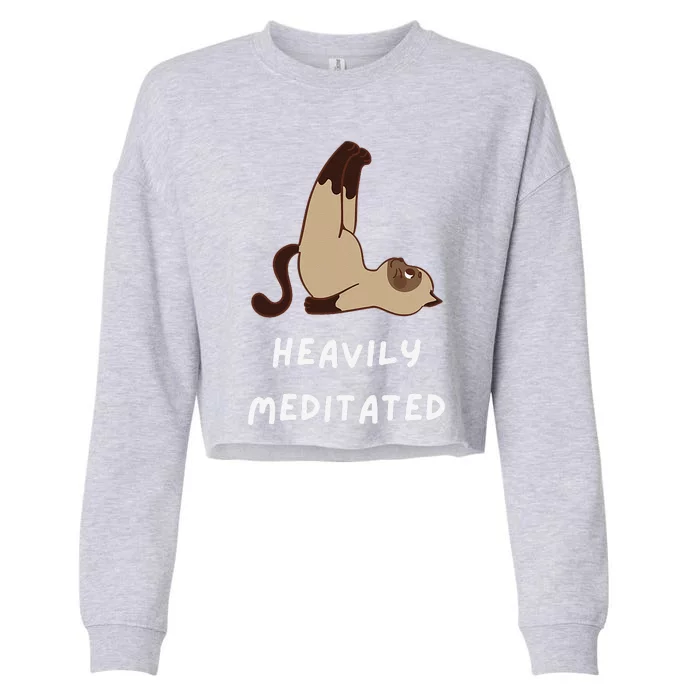 Heavily Meditated Funny Yoga Spiritual Cropped Pullover Crew