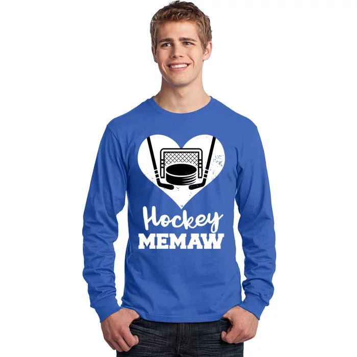 Hockey Memaw Funny Hockey Player Memaw Gift Tall Long Sleeve T-Shirt