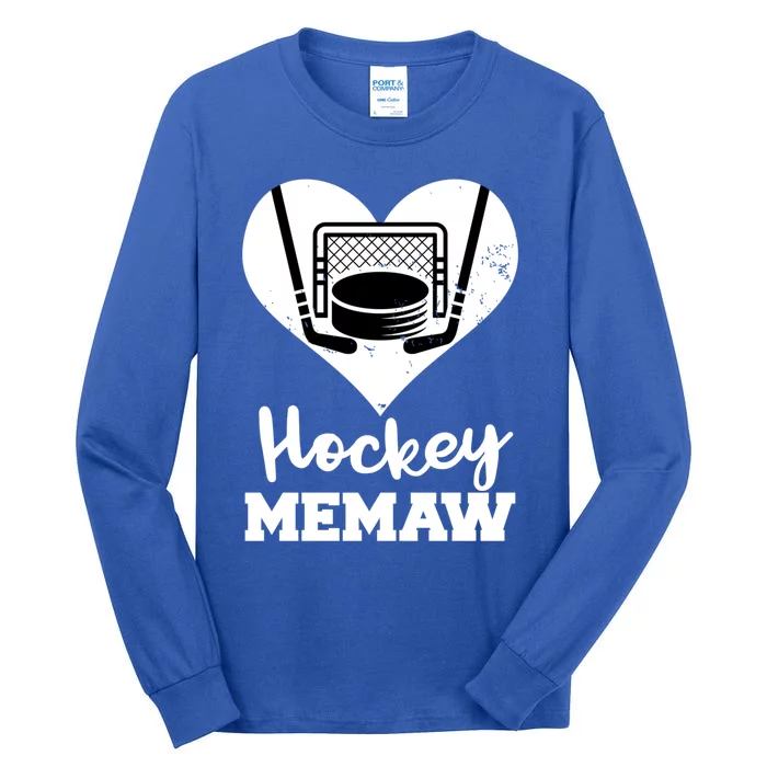 Hockey Memaw Funny Hockey Player Memaw Gift Tall Long Sleeve T-Shirt