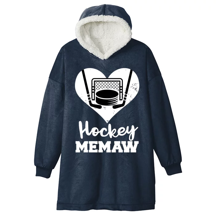 Hockey Memaw Funny Hockey Player Memaw Gift Hooded Wearable Blanket