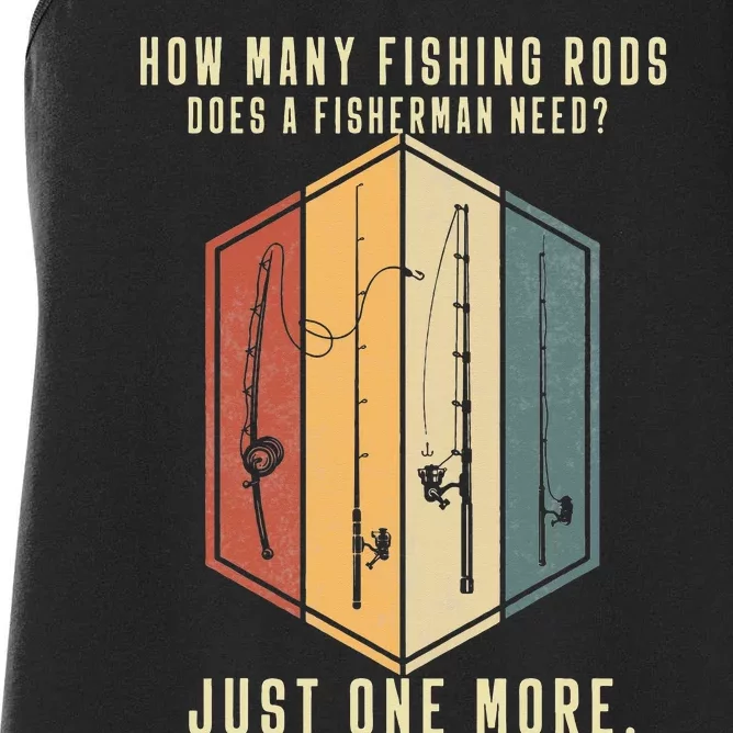 How Many Fishing Rods Does A Fisherman Dad Papa Women's Racerback Tank