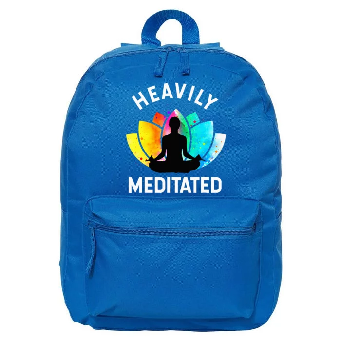 Heavily Meditated Funny Meditation & Yoga Gift 16 in Basic Backpack