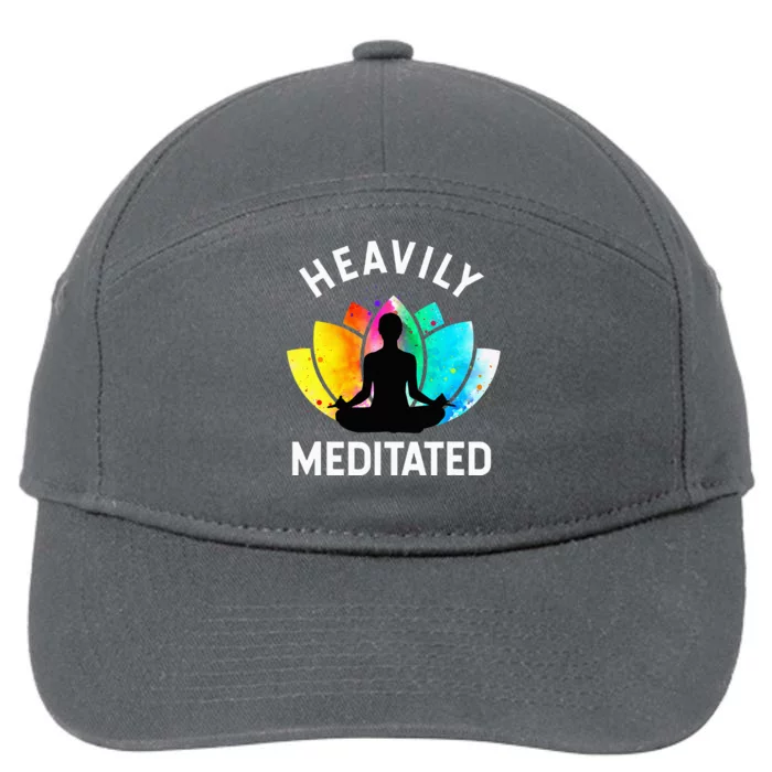 Heavily Meditated Funny Meditation & Yoga Gift 7-Panel Snapback Hat