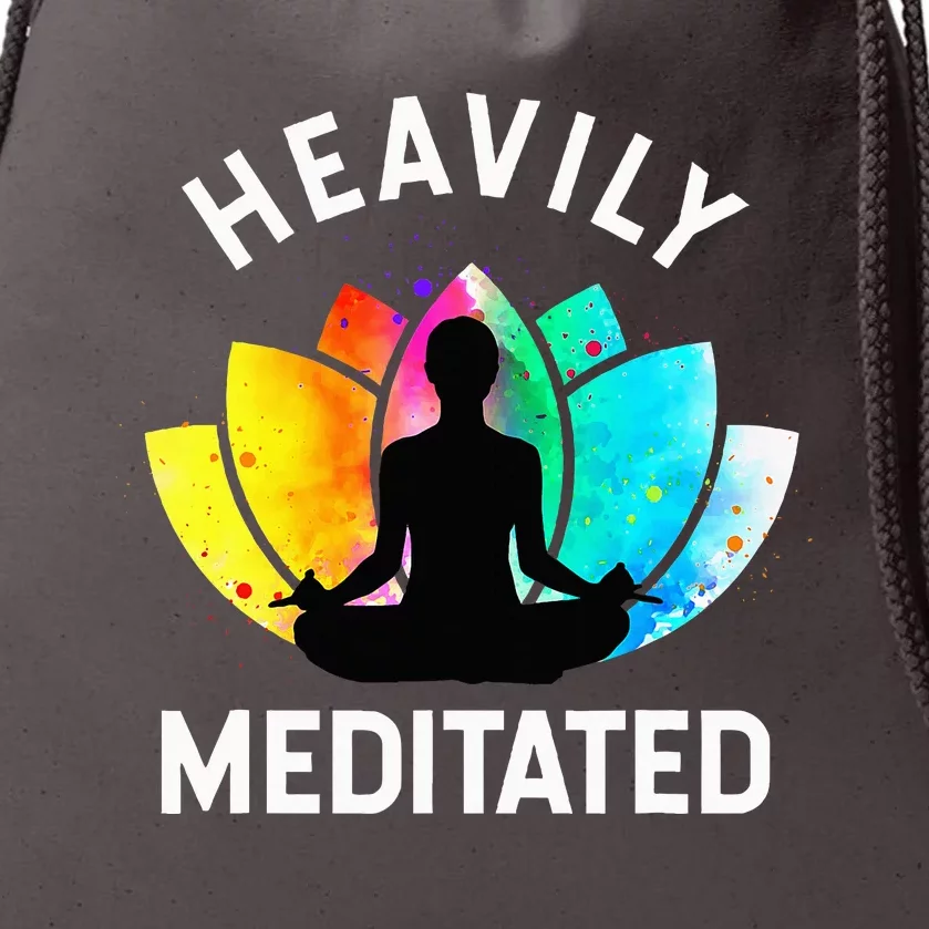 Heavily Meditated  Funny Meditation & Yoga Gift Drawstring Bag