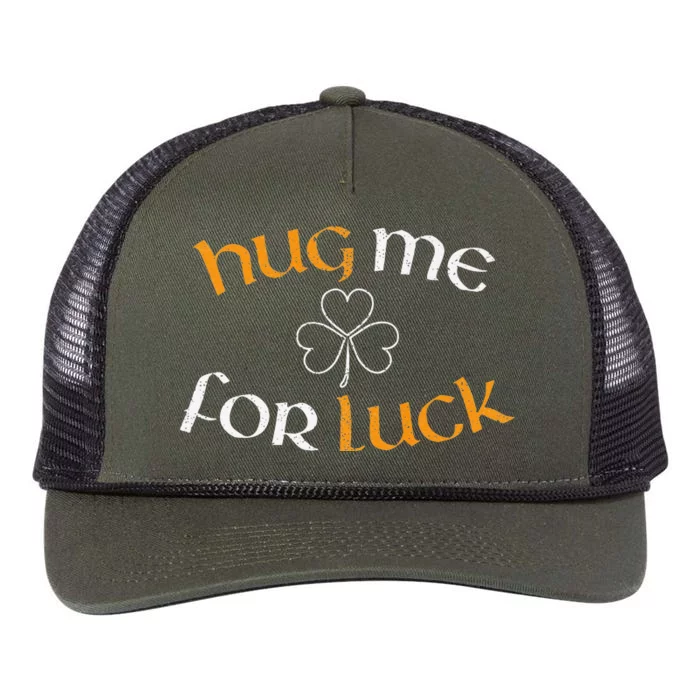 Hug Me For Luck St Patricks Day Irish Celebration Retro Rope Trucker Hat Cap