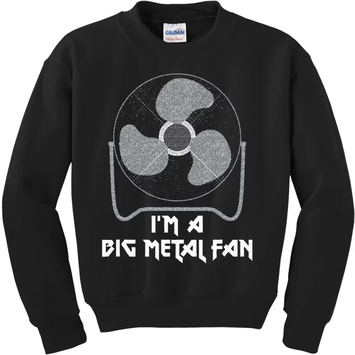 Heavy Metal Fan Big Metal Fan Funny Music Rock And Roll Kids Sweatshirt