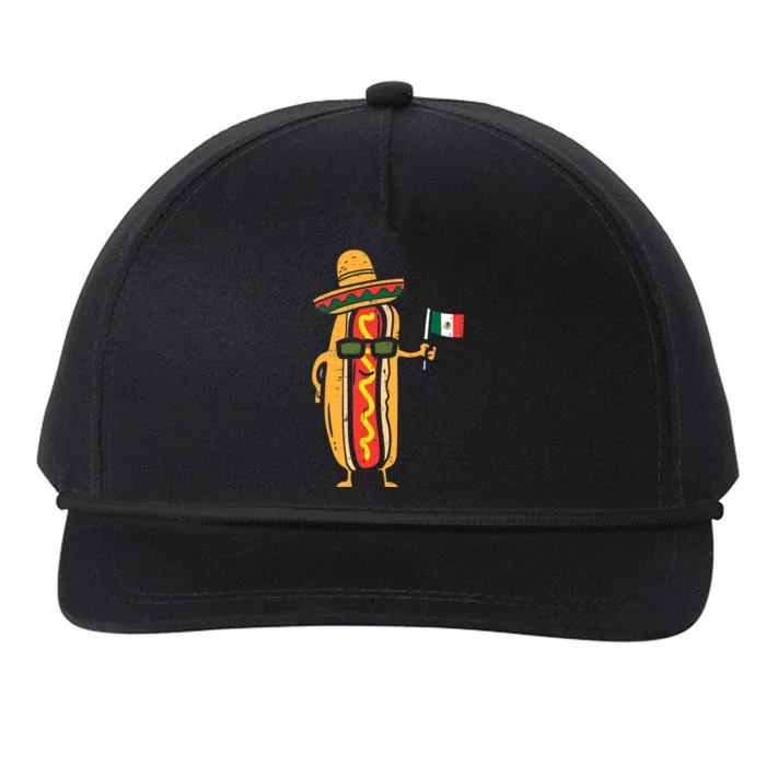 Hotdog Mexican Flag Funny Cinco De Mayo Food Snapback Five-Panel Rope Hat