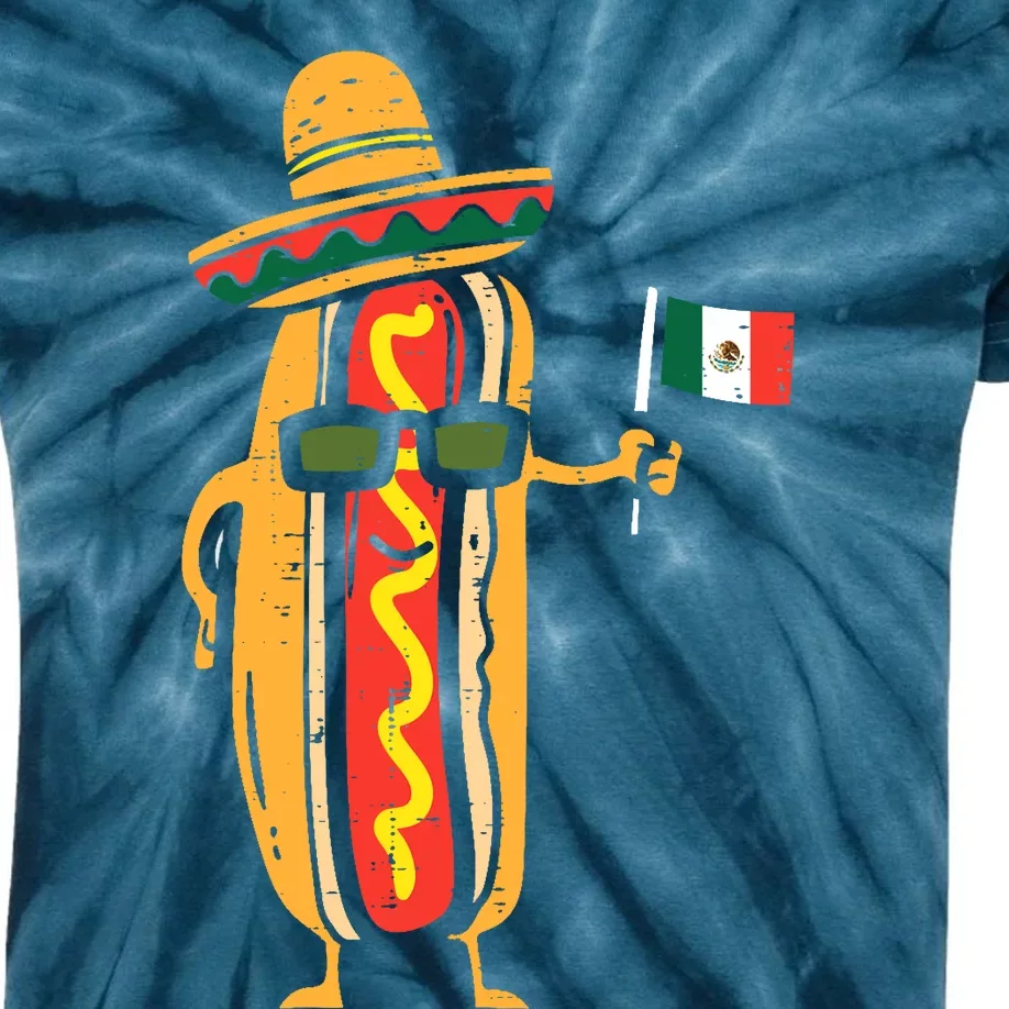 Hotdog Mexican Flag Funny Cinco De Mayo Food Kids Tie-Dye T-Shirt