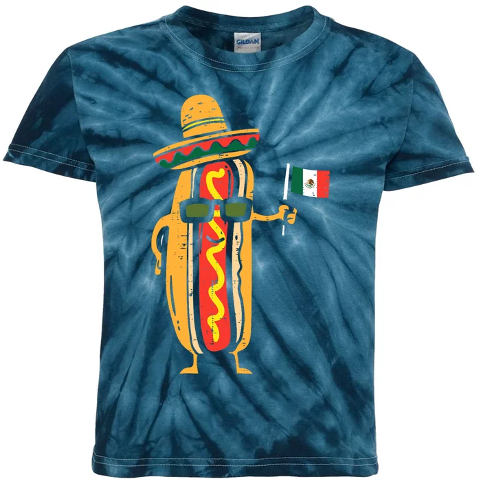 Hotdog Mexican Flag Funny Cinco De Mayo Food Kids Tie-Dye T-Shirt