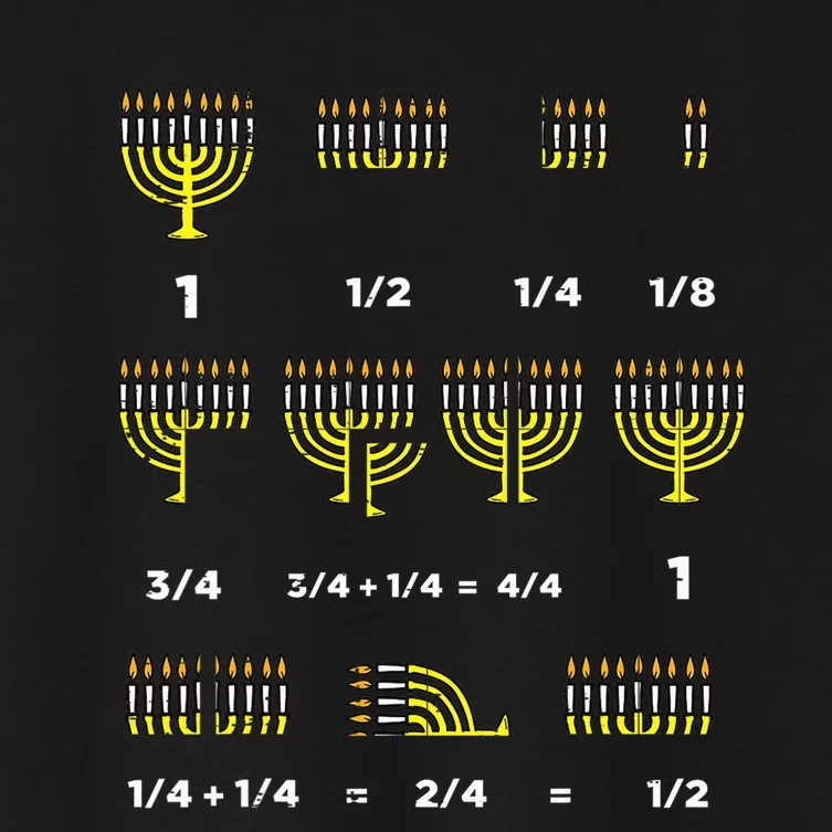 Hanukkah Math Fractions Menorah Chanukah Teacher Women's Crop Top Tee