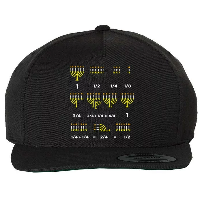 Hanukkah Math Fractions Menorah Chanukah Teacher Wool Snapback Cap