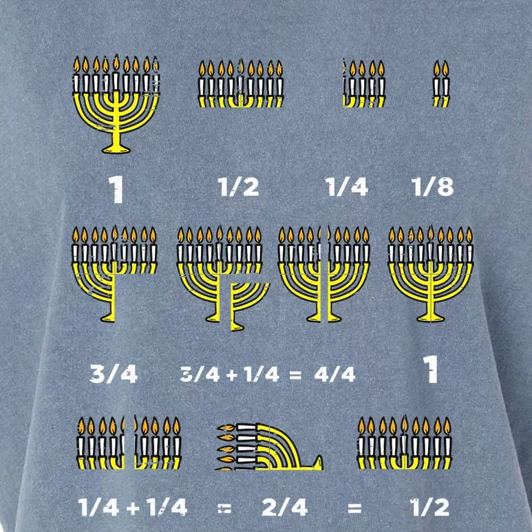 Hanukkah Math Fractions Menorah Chanukah Teacher Garment-Dyed Women's Muscle Tee