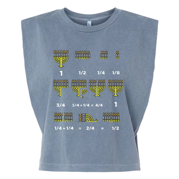 Hanukkah Math Fractions Menorah Chanukah Teacher Garment-Dyed Women's Muscle Tee