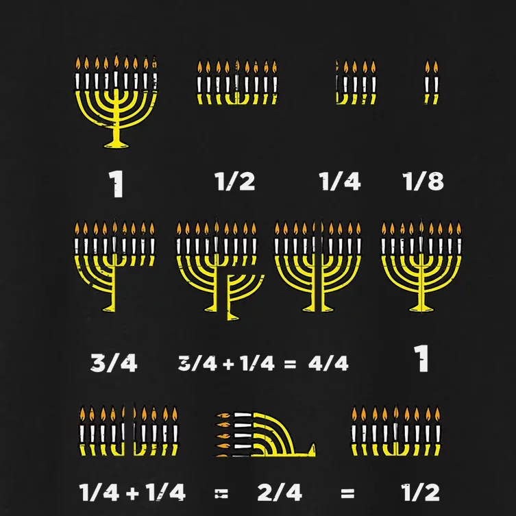 Hanukkah Math Fractions Menorah Chanukah Teacher Women's Crop Top Tee