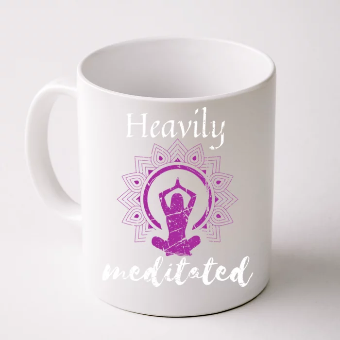 Heavily Meditation Funny Yoga Funny Gift Spiritual Meditated Gift Front & Back Coffee Mug