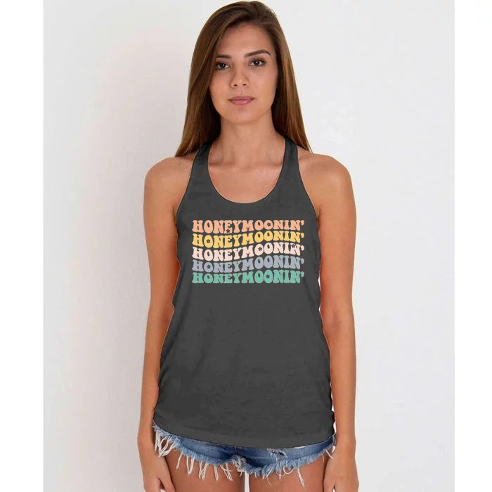 Honey Moonin Fun Honeymooning Honeymoon Vacation Women's Knotted Racerback Tank