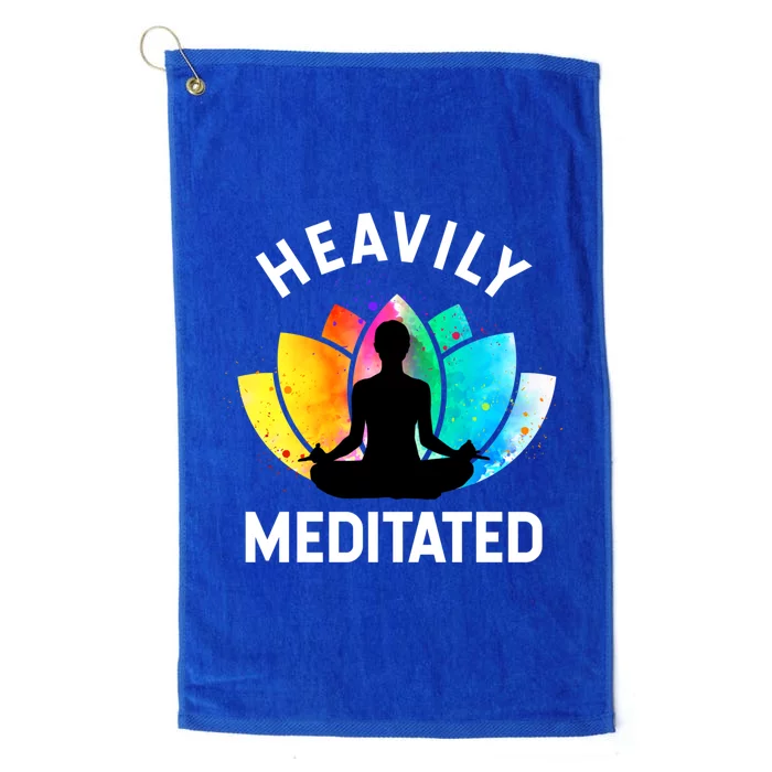 Heavily Meditated Funny Meditation And Yoga Gift Platinum Collection Golf Towel