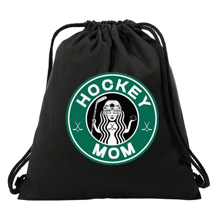 Hockey Mom For Women Mother Of Hockey Player Drawstring Bag