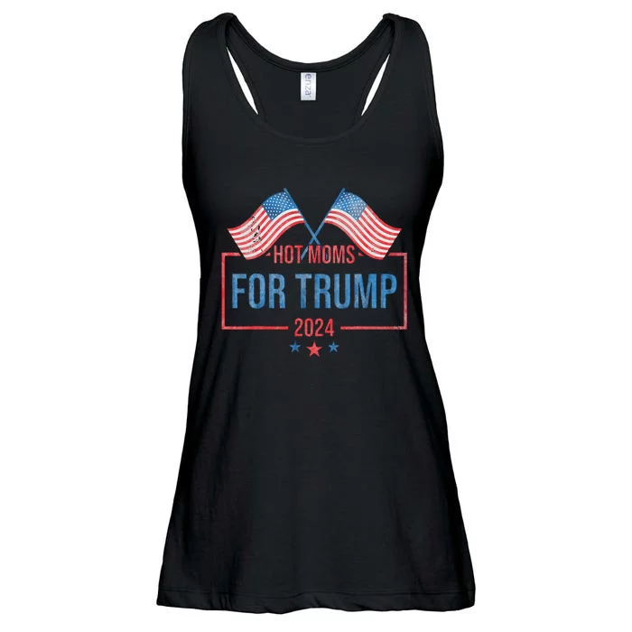 Hot Moms For Trump 2024 Republican Usa Flag Ladies Essential Flowy Tank