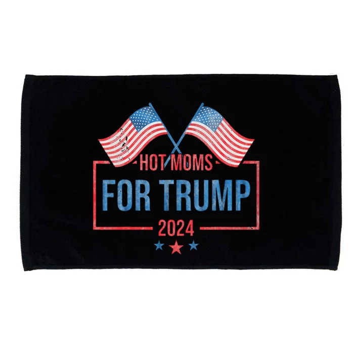 Hot Moms For Trump 2024 Republican Usa Flag Microfiber Hand Towel