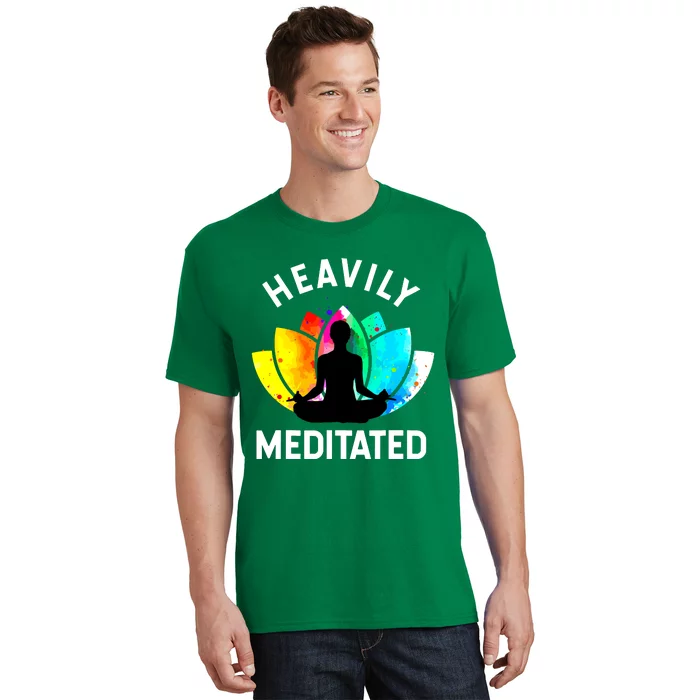 Heavily Meditated Funny Meditation Yoga Gift T-Shirt