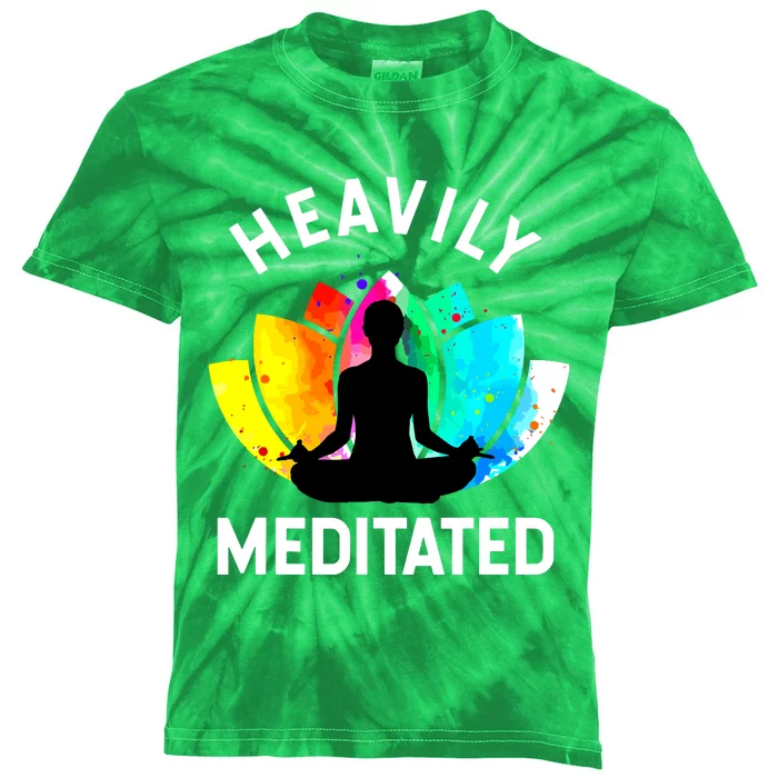 Heavily Meditated Funny Meditation Yoga Gift Kids Tie-Dye T-Shirt