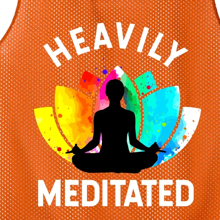 Heavily Meditated Funny Meditation Yoga Gift Mesh Reversible Basketball Jersey Tank