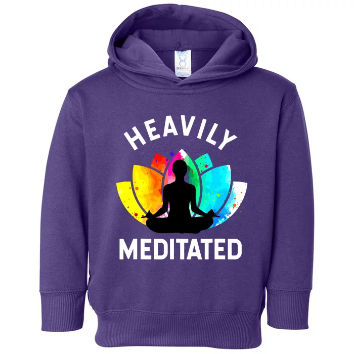 Heavily Meditated Funny Meditation Yoga Gift Toddler Hoodie