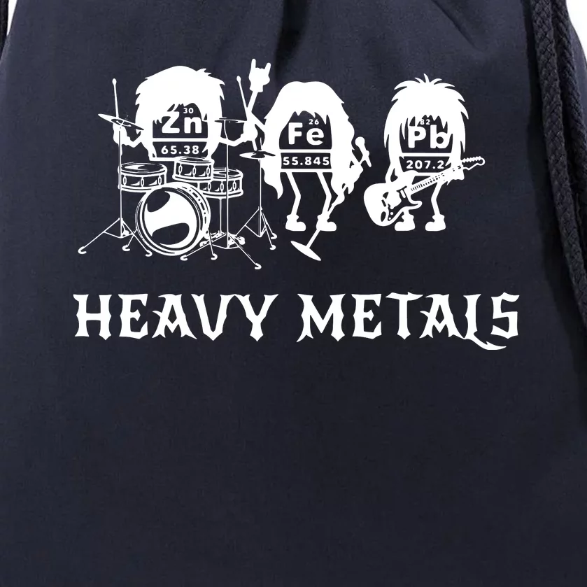 Heavy Metals Funny Chemistry Periodic Table Joke Drawstring Bag