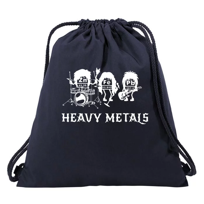 Heavy Metals Funny Chemistry Periodic Table Joke Drawstring Bag