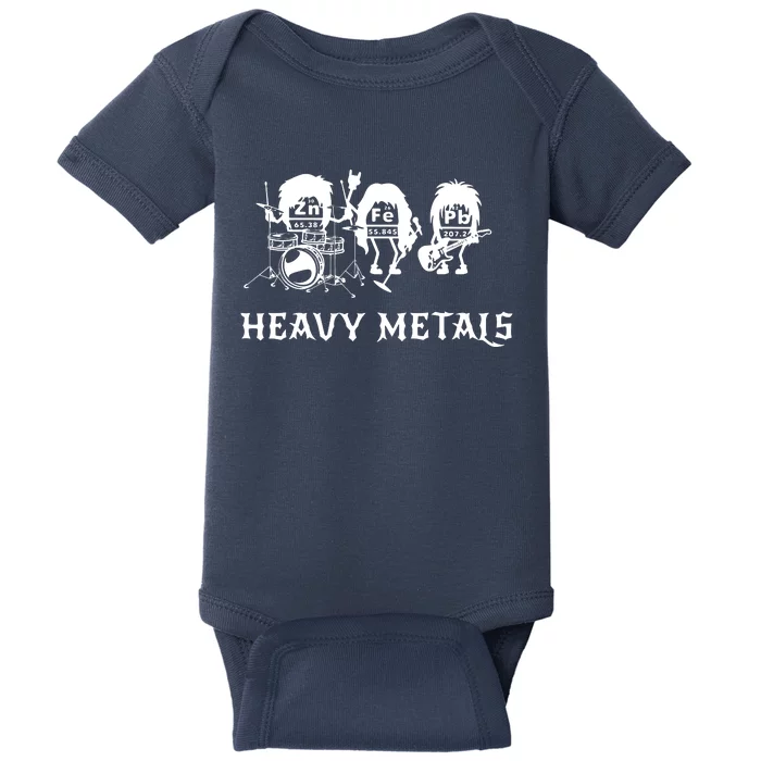 Heavy Metals Funny Chemistry Periodic Table Joke Baby Bodysuit