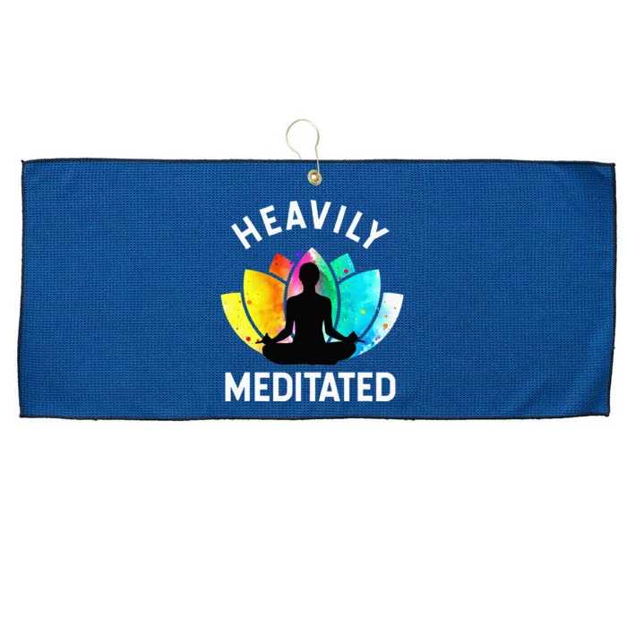 Heavily Meditated Funny Meditation & Yoga Gift Large Microfiber Waffle Golf Towel