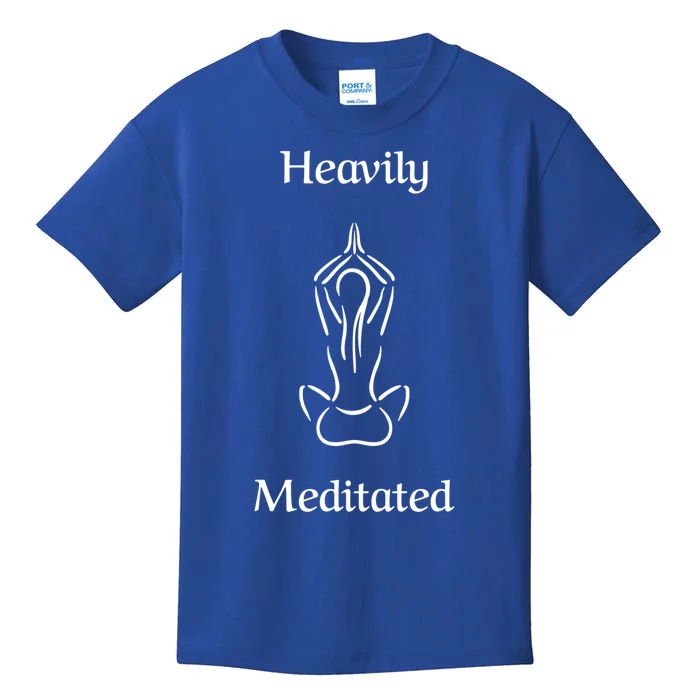 Heavily Meditated Fun Yoga Gift Funny Gift Kids T-Shirt